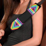 Rainbow Star of David Print Car Seat Belt Covers