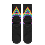 Rainbow Star of David Print Crew Socks