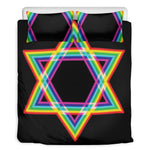 Rainbow Star of David Print Duvet Cover Bedding Set