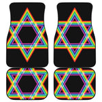 Rainbow Star of David Print Front and Back Car Floor Mats