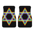 Rainbow Star of David Print Front Car Floor Mats