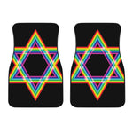 Rainbow Star of David Print Front Car Floor Mats