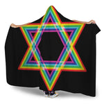 Rainbow Star of David Print Hooded Blanket