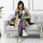 Rainbow Star of David Print Hooded Blanket