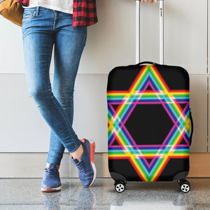 Rainbow Star of David Print Luggage Cover