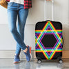 Rainbow Star of David Print Luggage Cover