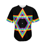 Rainbow Star of David Print Men's Baseball Jersey