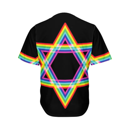 Rainbow Star of David Print Men's Baseball Jersey
