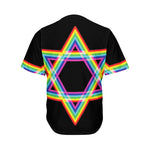 Rainbow Star of David Print Men's Baseball Jersey