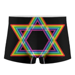 Rainbow Star of David Print Men's Boxer Briefs