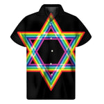 Rainbow Star of David Print Men's Short Sleeve Shirt