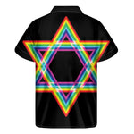 Rainbow Star of David Print Men's Short Sleeve Shirt