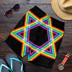 Rainbow Star of David Print Men's Shorts