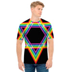 Rainbow Star of David Print Men's T-Shirt