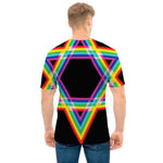 Rainbow Star of David Print Men's T-Shirt