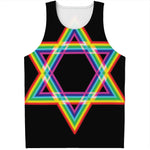 Rainbow Star of David Print Men's Tank Top