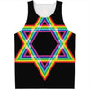 Rainbow Star of David Print Men's Tank Top