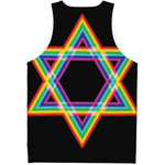 Rainbow Star of David Print Men's Tank Top