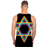 Rainbow Star of David Print Men's Tank Top