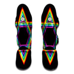 Rainbow Star of David Print Muay Thai Shin Guard