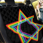 Rainbow Star of David Print Pet Car Back Seat Cover