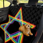 Rainbow Star of David Print Pet Car Back Seat Cover