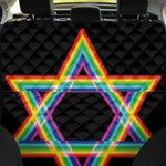 Rainbow Star of David Print Pet Car Back Seat Cover