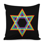 Rainbow Star of David Print Pillow Cover