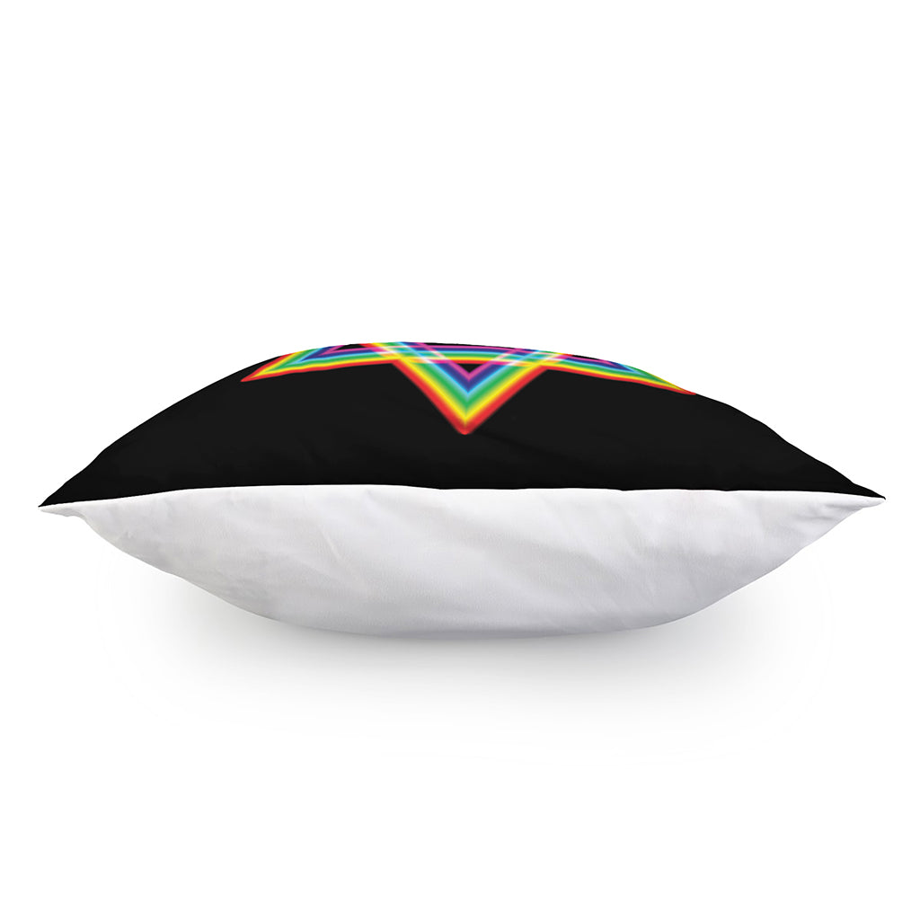 Rainbow Star of David Print Pillow Cover