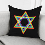 Rainbow Star of David Print Pillow Cover