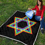 Rainbow Star of David Print Quilt