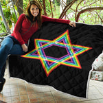 Rainbow Star of David Print Quilt