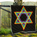Rainbow Star of David Print Quilt