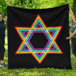 Rainbow Star of David Print Quilt