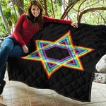 Rainbow Star of David Print Quilt