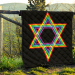 Rainbow Star of David Print Quilt