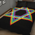 Rainbow Star of David Print Quilt Bed Set
