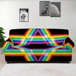 Rainbow Star of David Print Sofa Cover