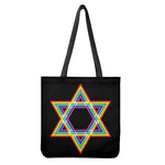 Rainbow Star of David Print Tote Bag