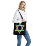 Rainbow Star of David Print Tote Bag