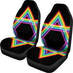 Rainbow Star of David Print Universal Fit Car Seat Covers