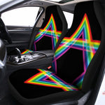 Rainbow Star of David Print Universal Fit Car Seat Covers