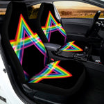 Rainbow Star of David Print Universal Fit Car Seat Covers