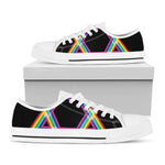 Rainbow Star of David Print White Low Top Shoes