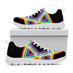 Rainbow Star of David Print White Sneakers