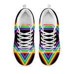 Rainbow Star of David Print White Sneakers
