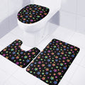 Rainbow Stars Pattern Print 3 Piece Bath Mat Set