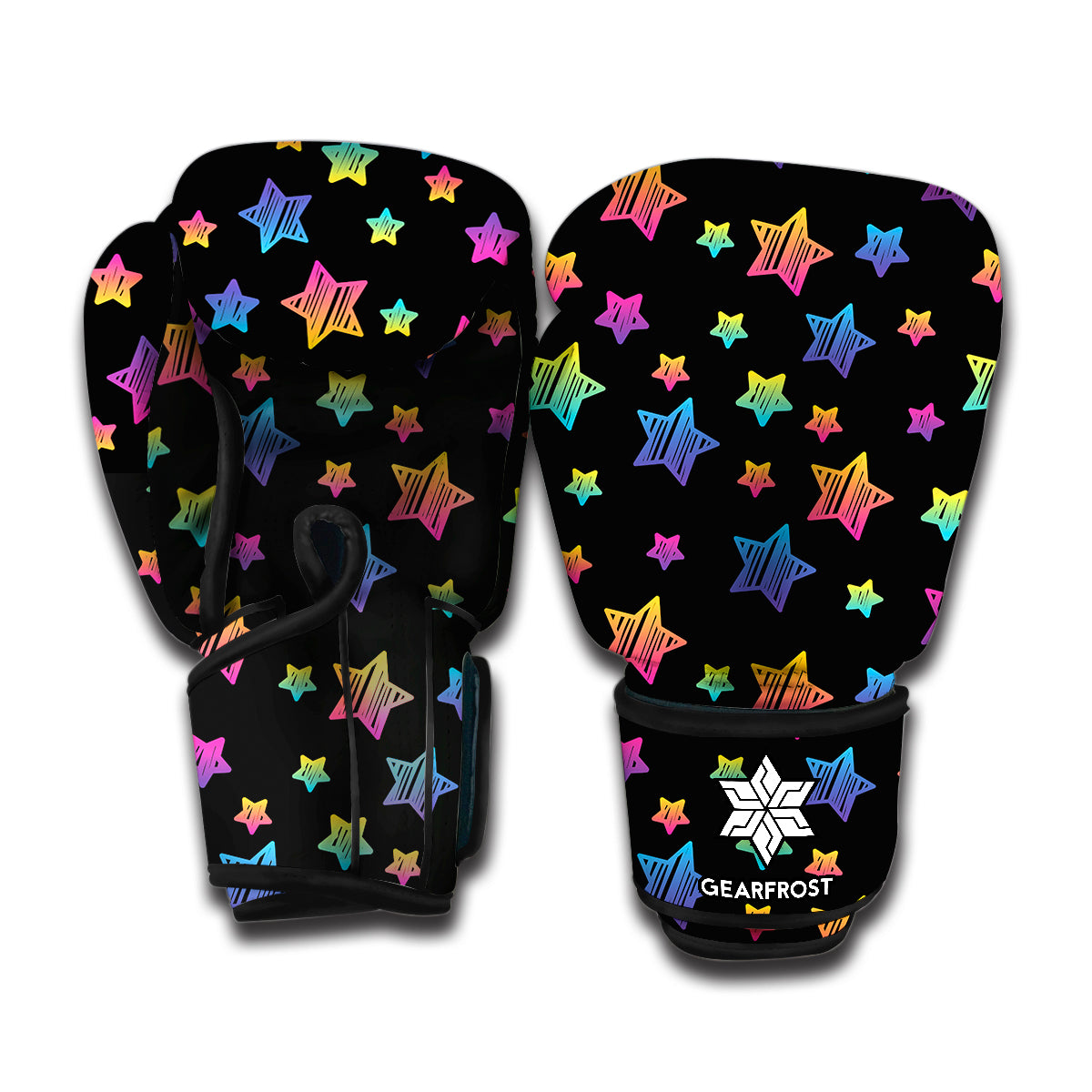Rainbow Stars Pattern Print Boxing Gloves