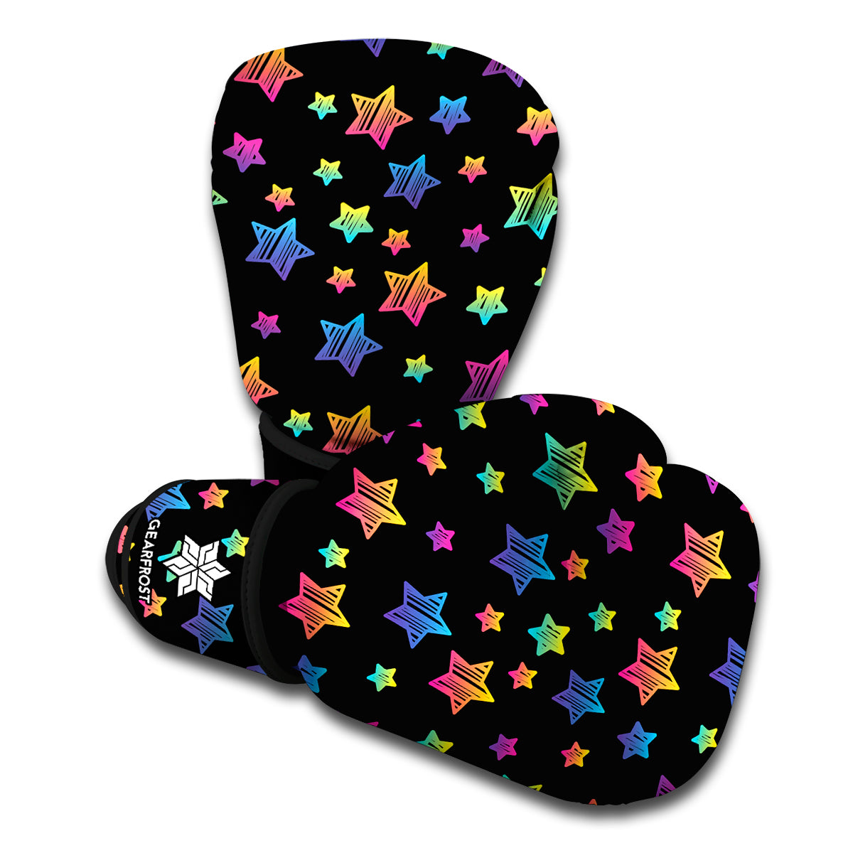 Rainbow Stars Pattern Print Boxing Gloves