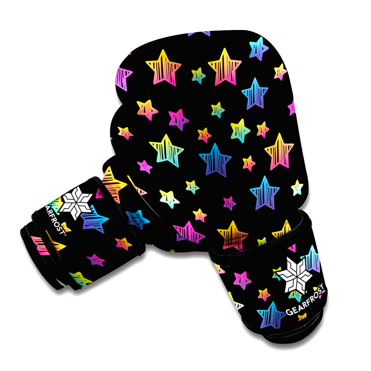 Rainbow Stars Pattern Print Boxing Gloves